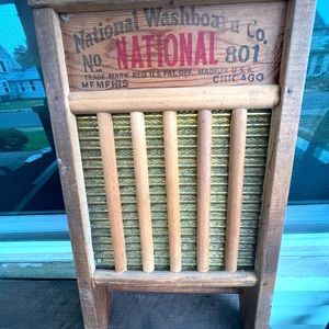 Vintage Washboard National Washboard Co. No. 801 The Brass King Top Notch